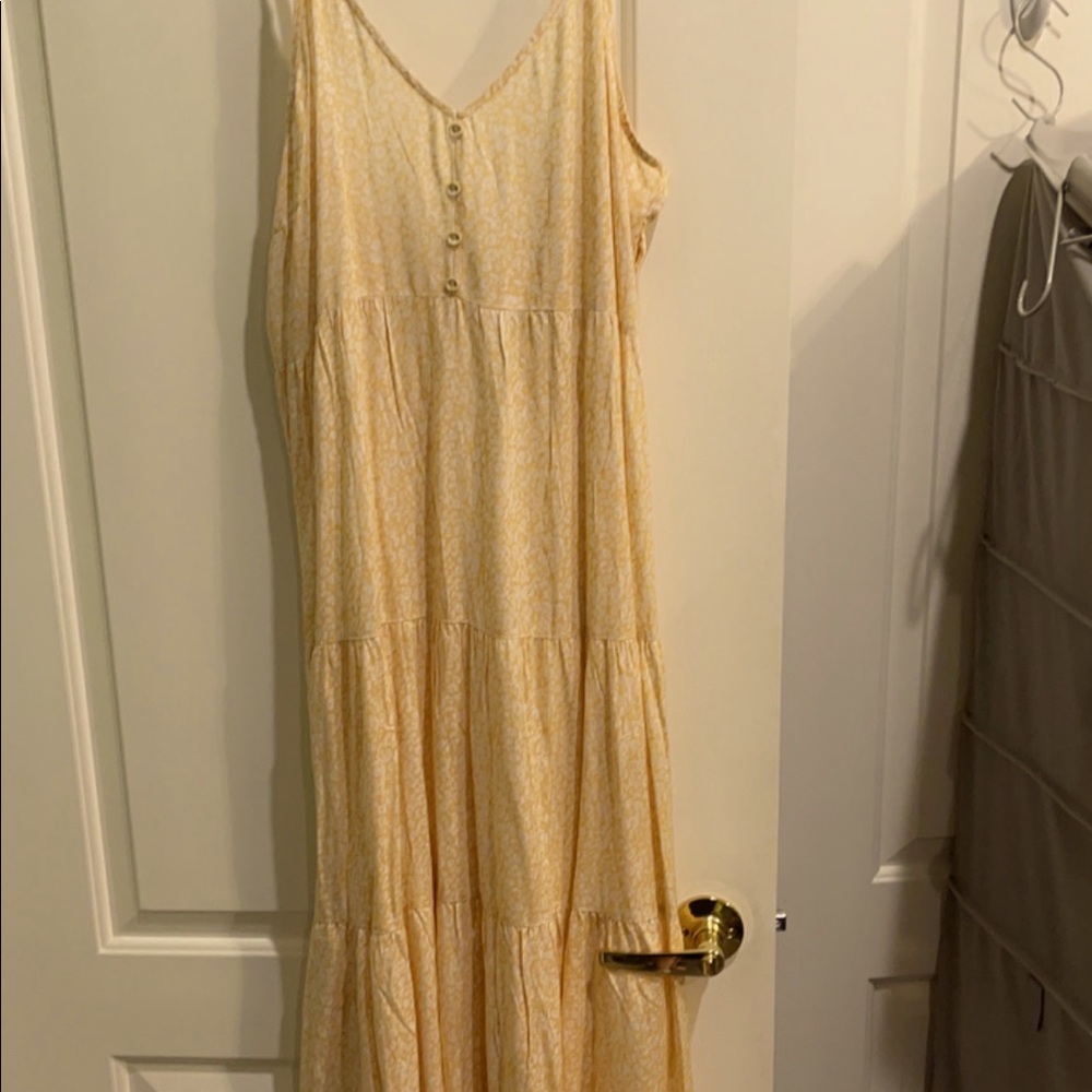 Wild fable yellow floral midi dress